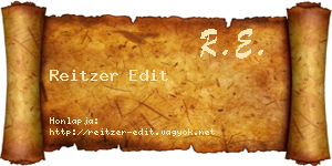 Reitzer Edit névjegykártya